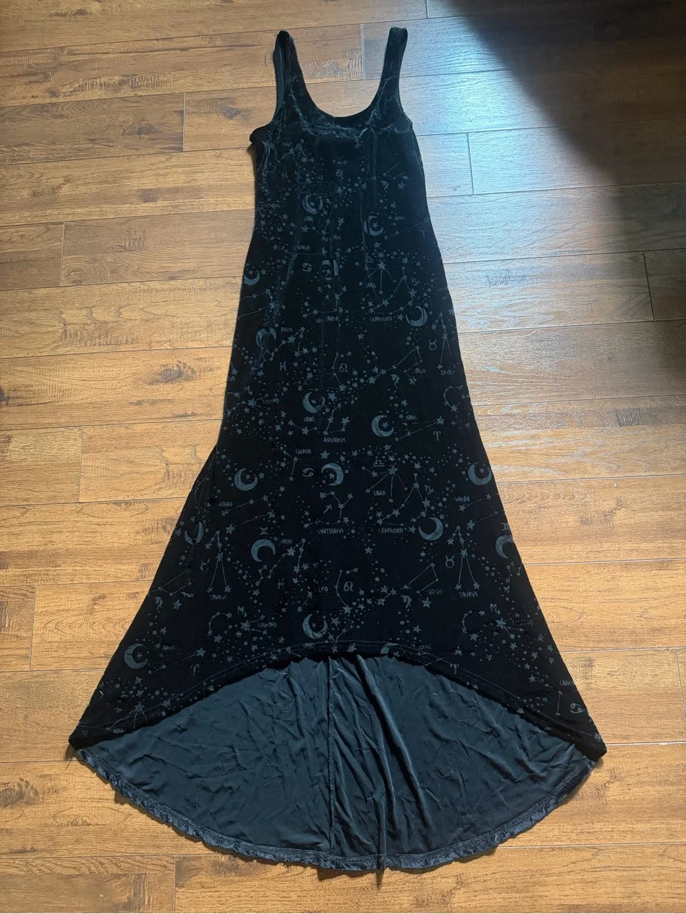 Killstar Black Velvet High-Low Moonprint Dress